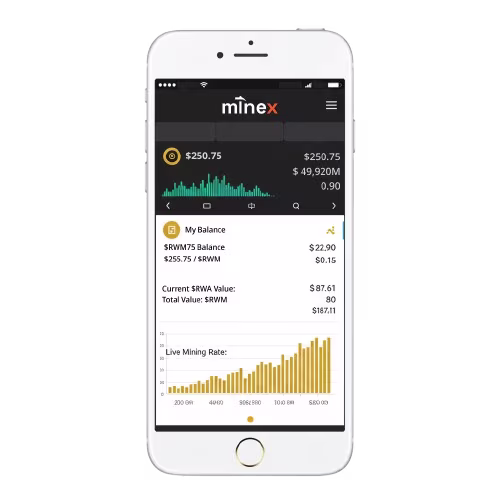 iPad showing MineX app